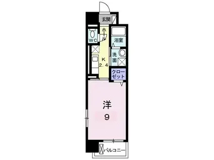 ウェーブII(1K/8階)の間取り写真