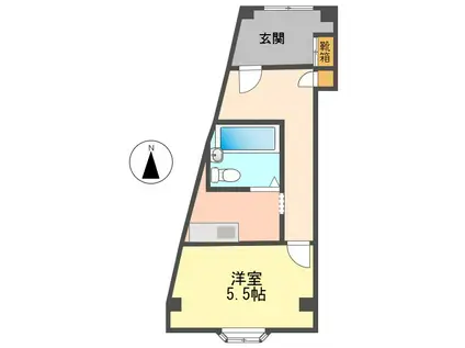 福田ビル(1K/3階)の間取り写真