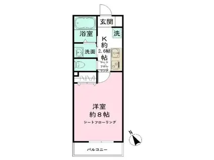 レ セレニタ 松庵(1K/2階)の間取り写真