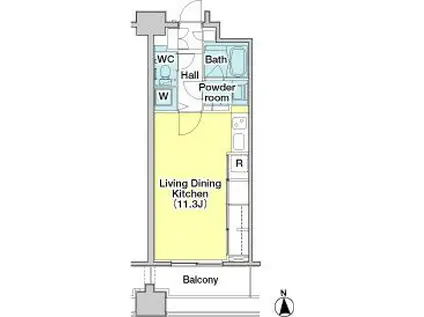 レジディア西麻布(ワンルーム/8階)の間取り写真