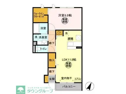 シエルツリーI(1LDK/1階)の間取り写真