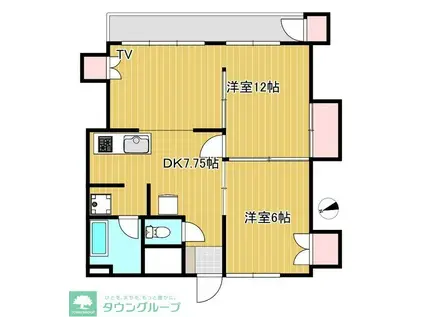 コープ春日部B(2DK/5階)の間取り写真