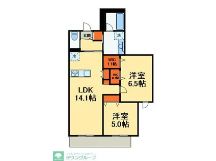 アレーズKASHIWANOHA(2LDK/1階)の間取り写真