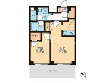 KDXレジデンス蒲田南(1LDK/5階)の間取り写真