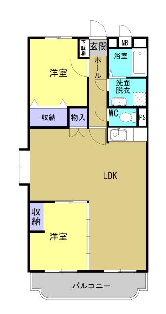 アンティム(2LDK/1階)の間取り写真