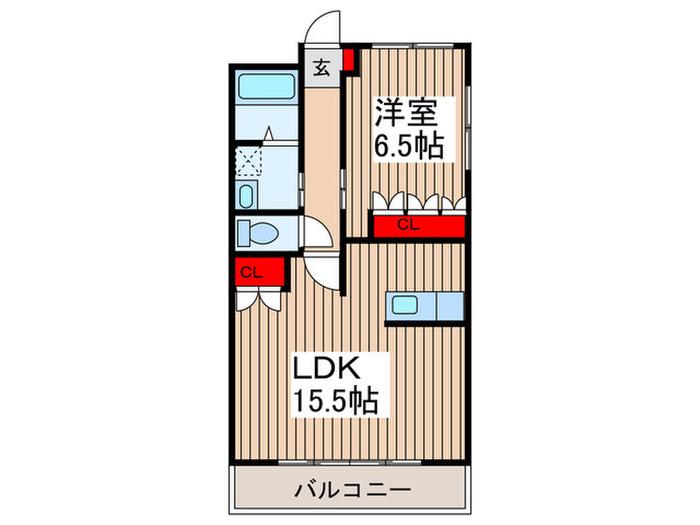 ロイヤルヒルズKOIZUMI(1LDK/1階)の間取り写真