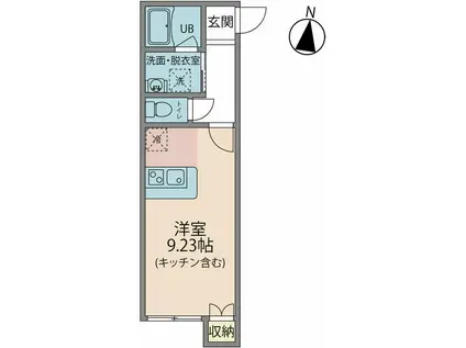 ステーションライツ志津(1K/1階)の間取り写真