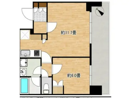 ブリリアタワー浜離宮(1LDK/18階)の間取り写真