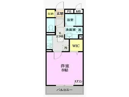 ラ・フォンテ(1K/3階)の間取り写真