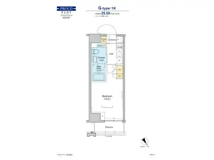 プラウドフラット清澄通(1K/7階)の間取り写真