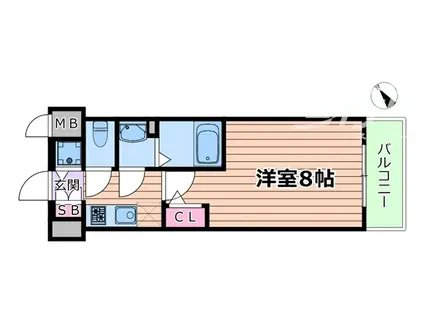 サムティ姫島リベール(1K/8階)の間取り写真