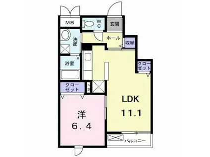 フレスコ・エイ(1LDK/3階)の間取り写真