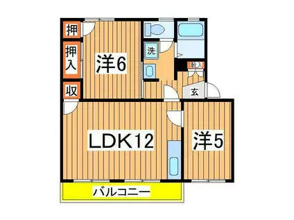 ガーデンスクエアノース(2LDK/2階)の間取り写真
