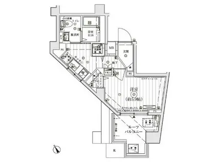 ル・リオン代々木(1K/7階)の間取り写真