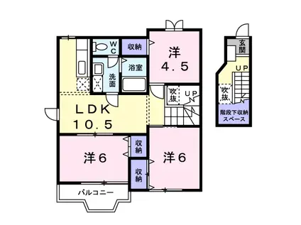 K・レジデンスI(3LDK/2階)の間取り写真