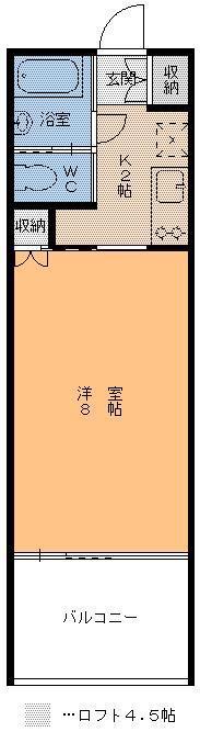 グラスパティオ(1K/7階)の間取り写真