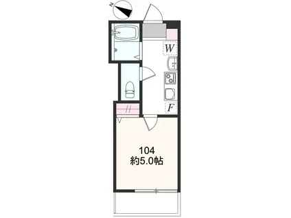 アザーレ・バモス藤沢本町(1K/1階)の間取り写真