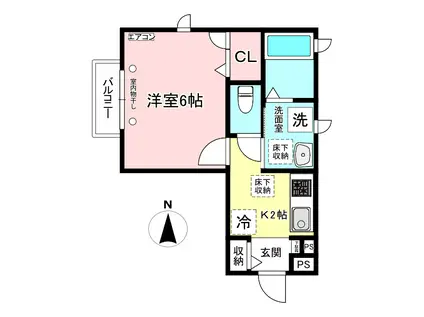 メゾン106A(1K/1階)の間取り写真