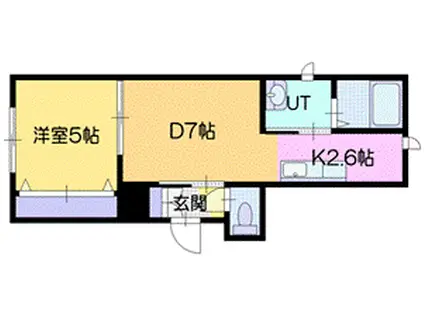 マルベリーフィールドO.6(1LDK/4階)の間取り写真