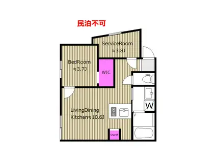 NETフリ LOTUSNAKANISHINBASHI KR(1SLDK/3階)の間取り写真