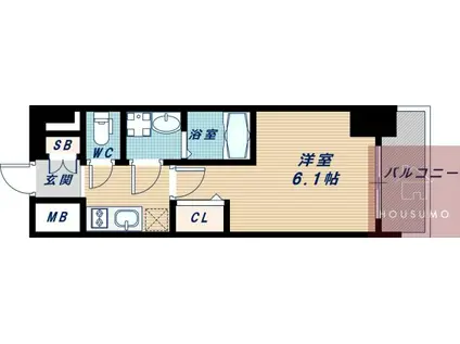 エスリード江坂セントラム(1K/10階)の間取り写真