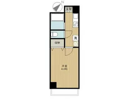 アルビオン田端(1K/4階)の間取り写真