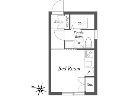 パセオ三軒茶屋イースト ウエスト(ワンルーム/3階)の間取り写真