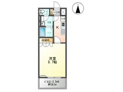 パレス平和(1K/2階)の間取り写真