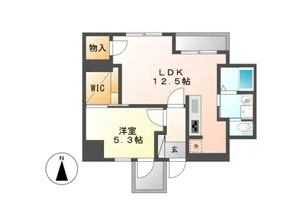 チサンマンション広小路(1LDK/9階)の間取り写真