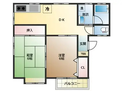リエット B(2DK/2階)の間取り写真