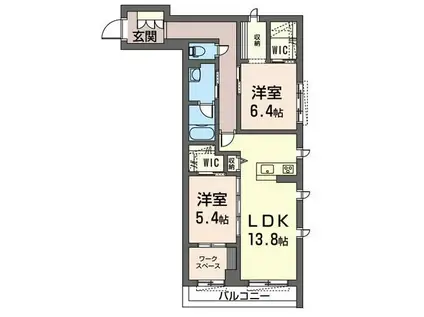 LA MONT II (2LDK/3階)の間取り写真