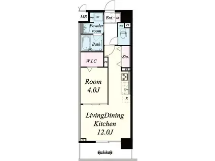 ビビアンパレス桜川公園(1LDK/7階)の間取り写真