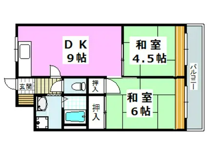 エルムマンション(2DK/2階)の間取り写真