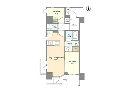 アプリーレ東中野(2LDK/7階)の間取り写真