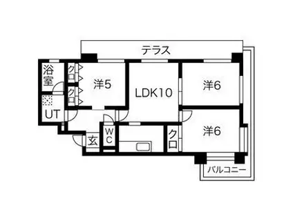 ヒルクレスト大濠公園駅(3LDK/5階)の間取り写真