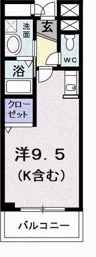 ブレヴェン(ワンルーム/3階)の間取り写真