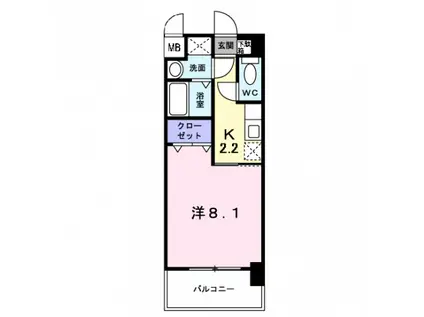 サンシャインKAWAOKA(1K/3階)の間取り写真