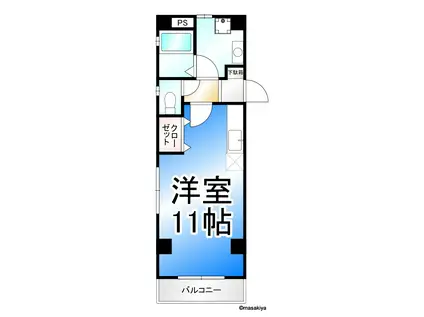 アドヴァンスK(ワンルーム/1階)の間取り写真