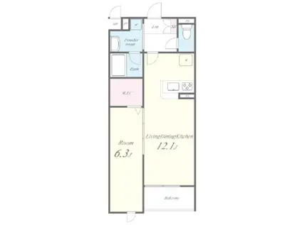 リトルロックス(1LDK/2階)の間取り写真