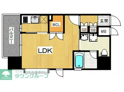 アイセレブ高砂ベネフィス(1K/2階)の間取り写真