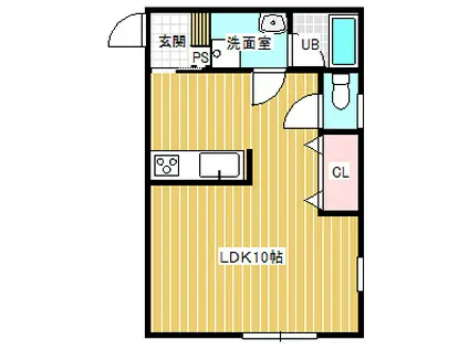 NUSAMAI(1K/2階)の間取り写真