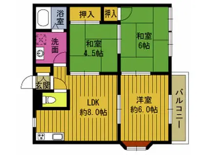 ファーストハイツ(3DK/2階)の間取り写真