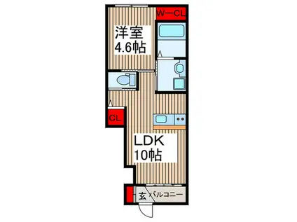 オアシス久米(1LDK/1階)の間取り写真