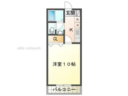 サンロイヤル中山(1K/2階)の間取り写真