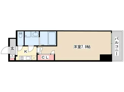 エスリード三宮旭通(1K/5階)の間取り写真