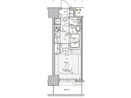 メイクスアート新栄III(1K/2階)の間取り写真
