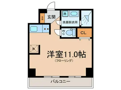 ソレイユ摩耶(ワンルーム/4階)の間取り写真