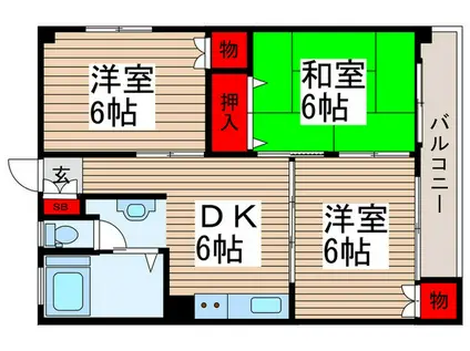 蓮見マンション(3DK/2階)の間取り写真