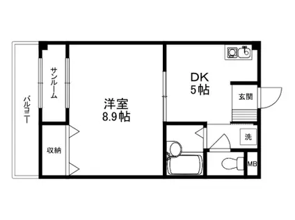 ETOILEA(1DK/3階)の間取り写真