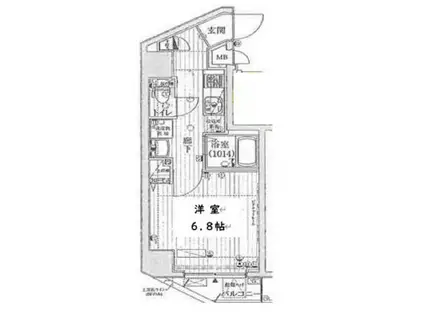 プレールドゥーク豊島園(1K/8階)の間取り写真